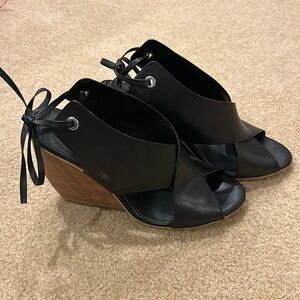 Rebecca Minkoff black wedge sandals